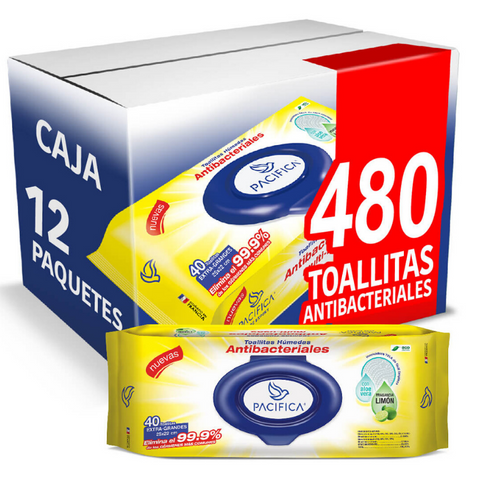 Toallitas Antibacteriales Caja 12 paquetes